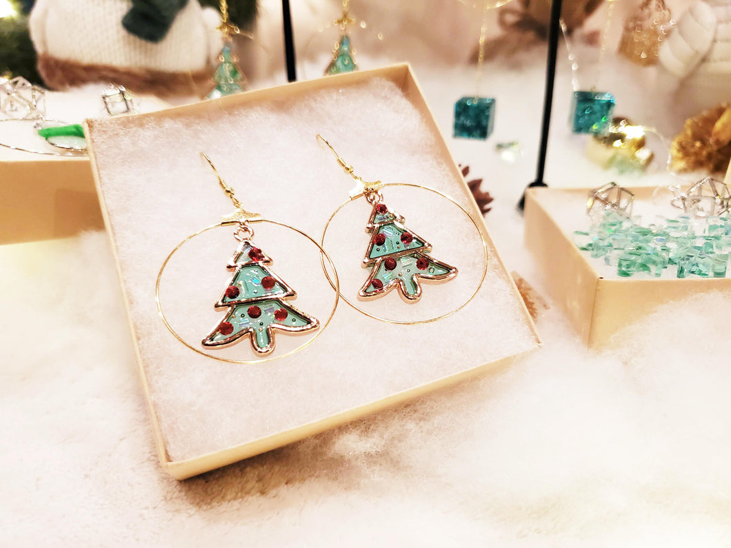 Lucia Christmas Tree Earrings